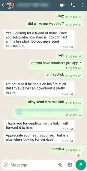 testimonials whatsapp screenshot